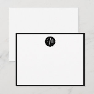 Circle Monogram-Personlig Anteckningskort