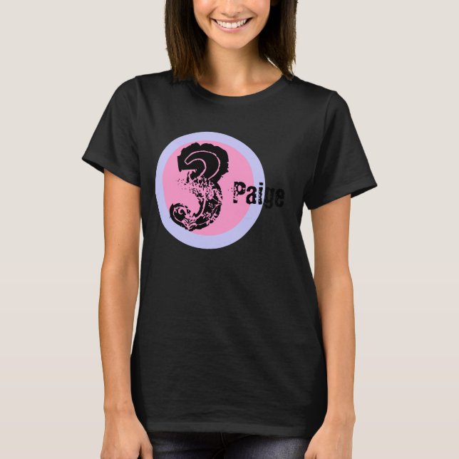 Circle Namn och Age 3:e födelsedag Tshirt T Shirt (Framsida)