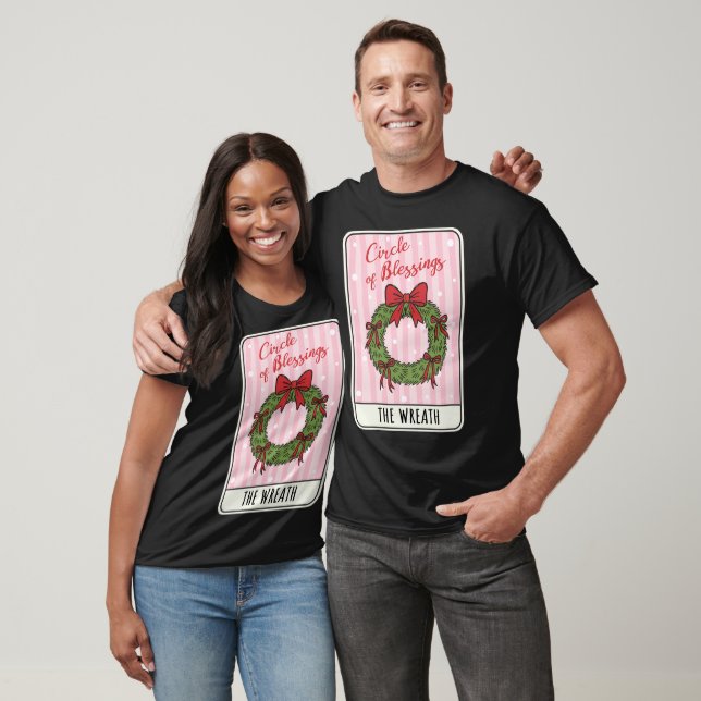 Circle of Blessings Christmas Wreath  T Shirt (Unisex)