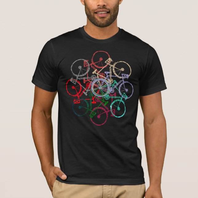 Circle of Färg Bicycles T Shirt (Framsida)
