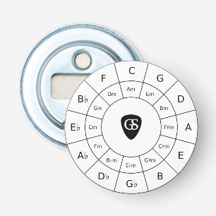 Circle of Fifths - Black Music Teory Graphic Bott Flasköppnare