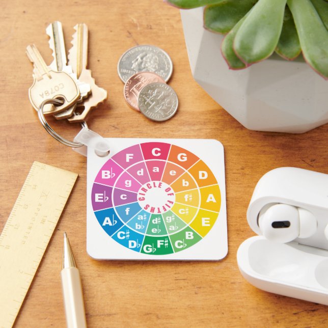 Circle of Fifths Music Teory Chost Lakan Nyckelring (Skrivbord)