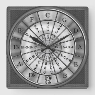 Circle of Fifths Musician Wall Clock Fyrkantig Klocka
