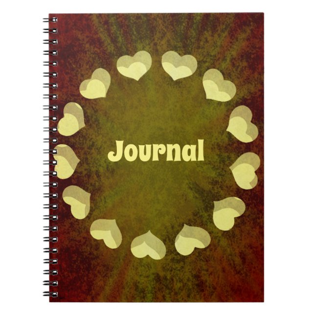 Circle of Hearts Grunge Journal Notebook Anteckningsbok (Framsidan)