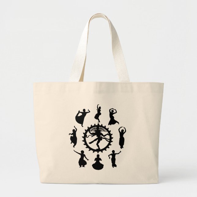 Circle of Indian Dance Large Tote Bag Jumbo Tygkasse (Framsidan)