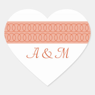 Circle of Kärlek Monogram Heart Stickers Hjärtformat Klistermärke