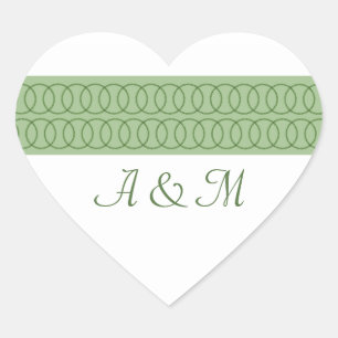 Circle of Kärlek Monogram Heart Stickers Hjärtformat Klistermärke
