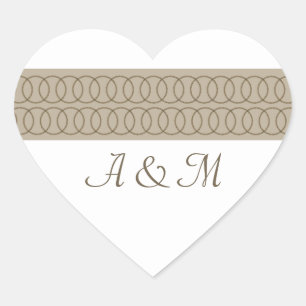 Circle of Kärlek Monogram Heart Stickers Hjärtformat Klistermärke