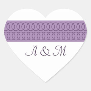 Circle of Kärlek Monogram Heart Stickers Hjärtformat Klistermärke