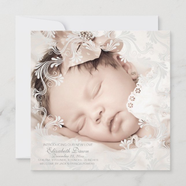 Circle of Kärlek Photo Birth Notice Meddelande (Framsida)