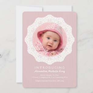Circle of Kärlek Rosa Photo Birth Meddelande