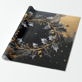 Circle of Light – Golden Wreath Holiday Gift Wrap Presentpapper