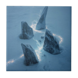 Circle of Light in the Snow Kakelplatta