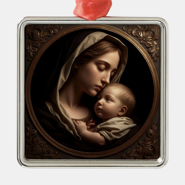 “Circle of Light: Madonna and Child”Ornament Metal Julgransprydnad Metall (Framsidan)