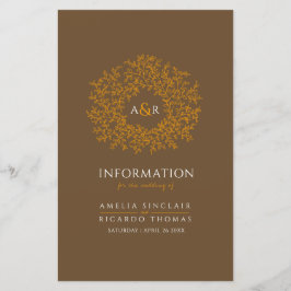 Circle of lövs orange brun gäsinformation om bröll