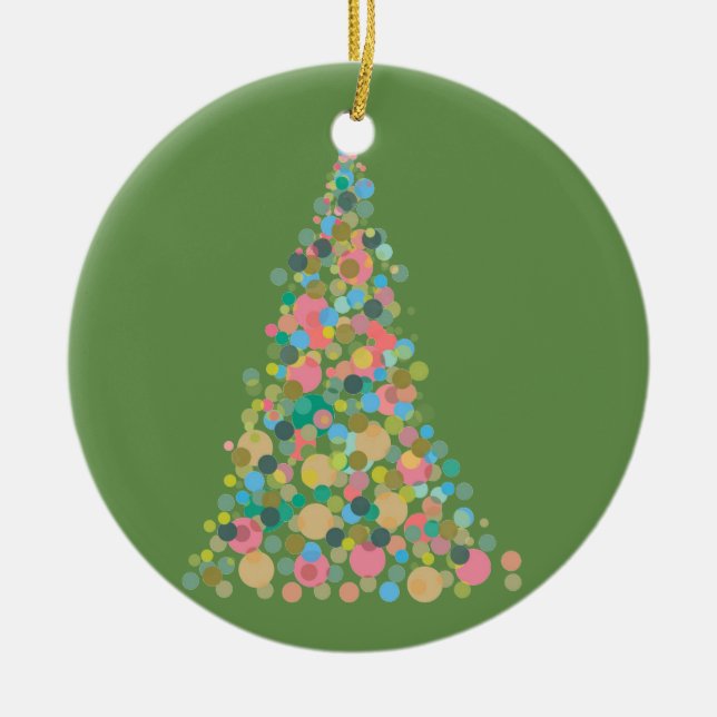 Circle Ornament Helgdag träd - abstrakt punktdiagr (Framsidan)