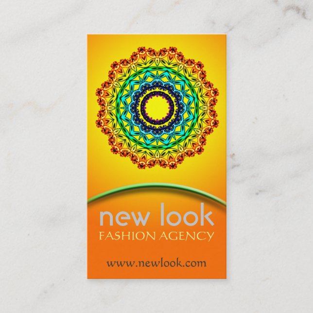 Circle Ornament Mandala Art , Affärskort Visitkort (Framsida)
