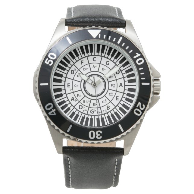 Circle Piano Nycklar Circle of Fifths Armbandsur (Framsida)
