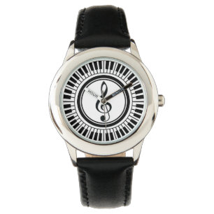 Circle Piano Nycklar och Treble Clef Armbandsur