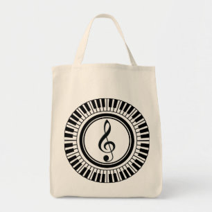 Circle Piano Nycklar och Treble Clef Tygkasse