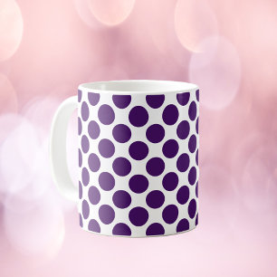 Circle Polka Dot Mönster Lila Kaffemugg