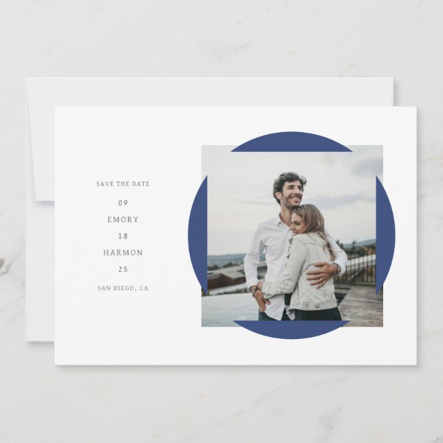 Circle Ram Spara datumkortet Inbjudningar (Framsida)