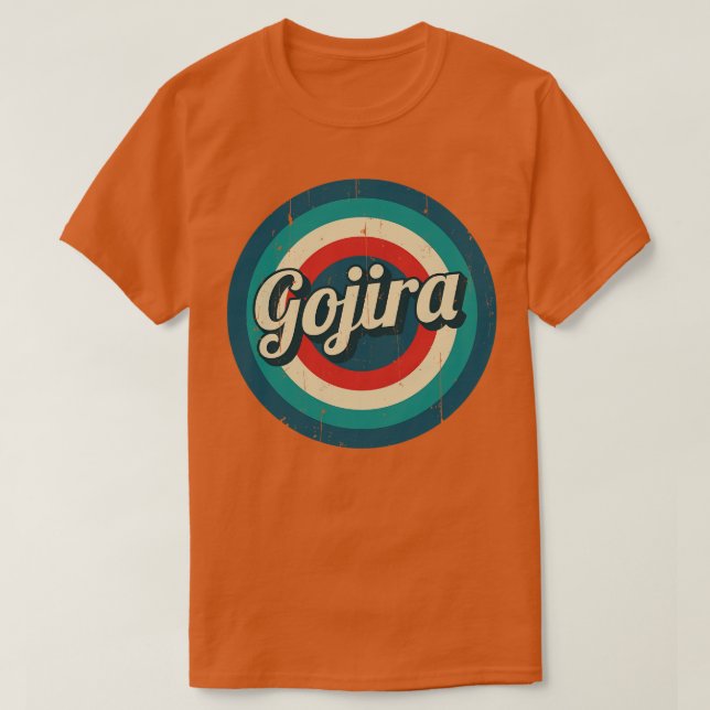 Circle Retro Gojira T Shirt (Design framsida)