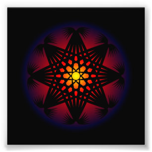 Circle Rune Grid Mönster Fototryck