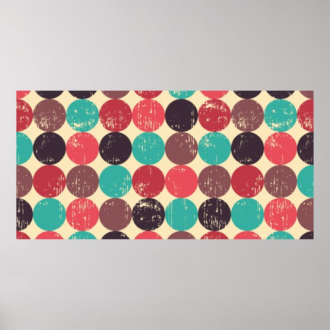 Circle seamless mönster. Sömlös mönster. Mid cen Poster (Framsidan)