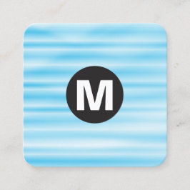 Circle Spot Monogram - Blue Ripple Fyrkantigt Visitkort