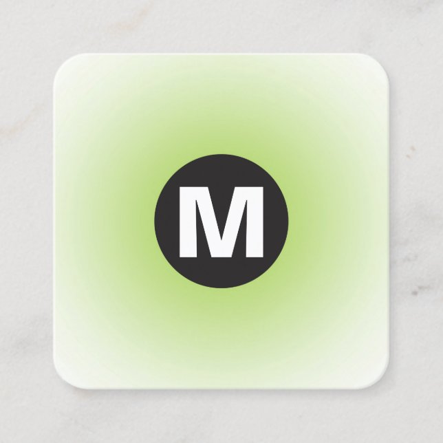 Circle Spot Monogram - Gradient - Martian Grönt Fyrkantigt Visitkort (Framsida)