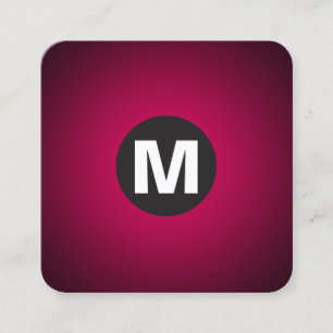 Circle Spot Monogram - Gradient - Neon Red till Bl Fyrkantigt Visitkort