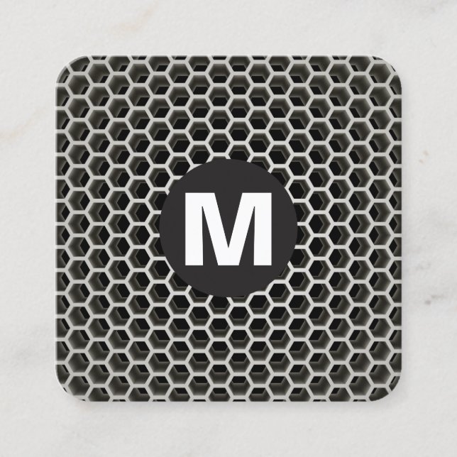 Circle Spot Monogram - Honeycomb Warm Fyrkantigt Visitkort (Framsida)