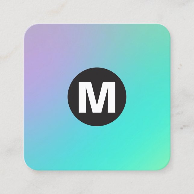 Circle Spot Monogram - Mjuka övertoningar Fyrkantigt Visitkort (Framsida)