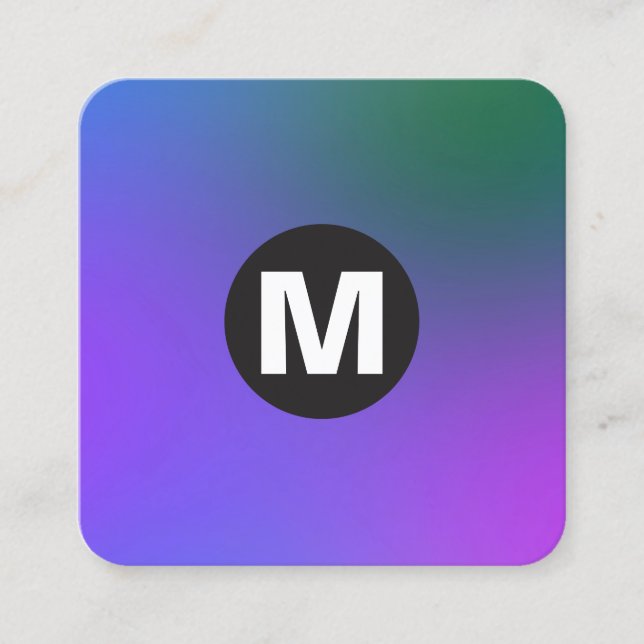 Circle Spot Monogram - Mjuka övertoningar Fyrkantigt Visitkort (Framsida)