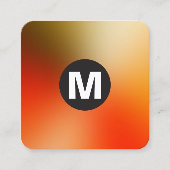 Circle Spot Monogram - Mjuka övertoningar Fyrkantigt Visitkort (Framsida)