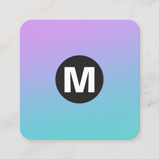 Circle Spot Monogram - Mjuka övertoningar Fyrkantigt Visitkort (Framsida)