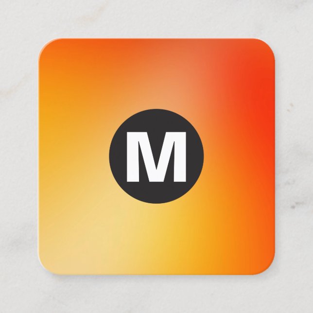 Circle Spot Monogram - Mjuka övertoningar Fyrkantigt Visitkort (Framsida)