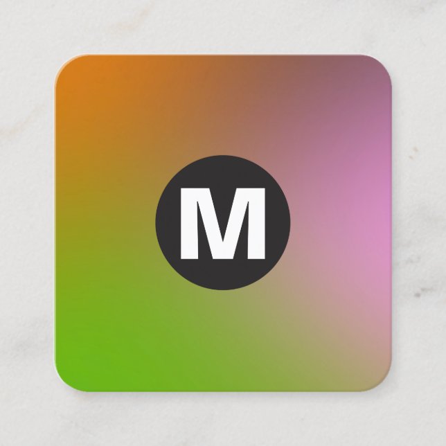 Circle Spot Monogram - Mjuka övertoningar Fyrkantigt Visitkort (Framsida)