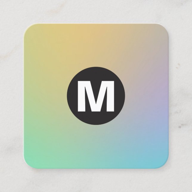 Circle Spot Monogram - Mjuka övertoningar Fyrkantigt Visitkort (Framsida)