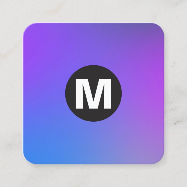 Circle Spot Monogram - Mjuka övertoningar Fyrkantigt Visitkort (Framsida)