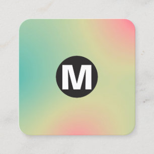 Circle Spot Monogram - Mjuka övertoningar Square B Fyrkantigt Visitkort