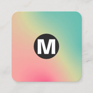 Circle Spot Monogram - Mjukt Gradienter Fyrkantigt Visitkort
