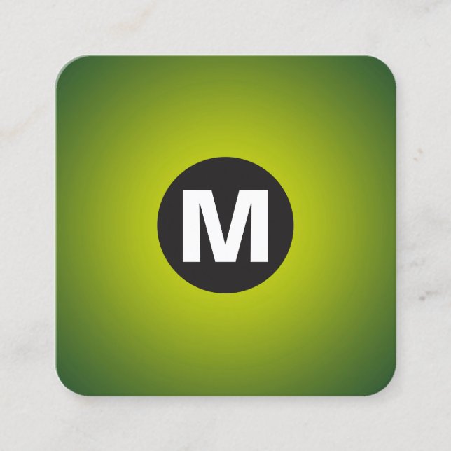 Circle Spot Monogram - Övertoning - Gult till DK G Fyrkantigt Visitkort (Framsida)