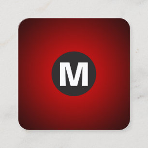 Circle Spot Monogram - Övertoning - Röd till svart Fyrkantigt Visitkort