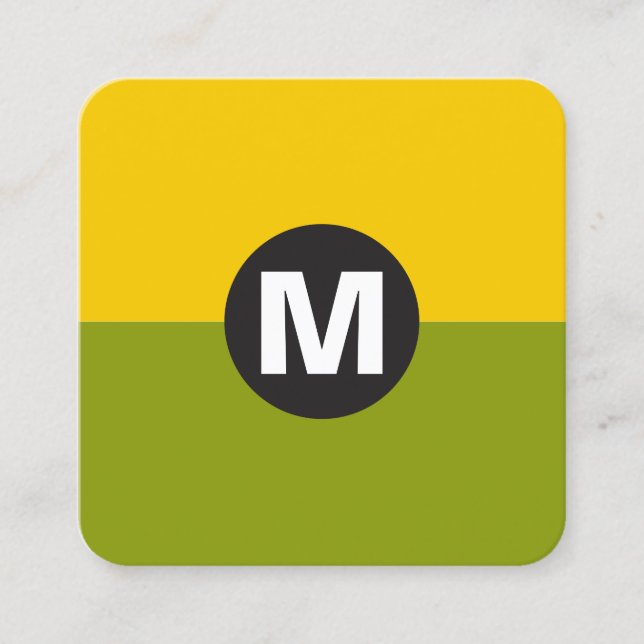 Circle Spot Monogram - Två ton 02 Fyrkantigt Visitkort (Framsida)