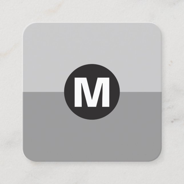 Circle Spot Monogram - Två ton 03 Fyrkantigt Visitkort (Framsida)