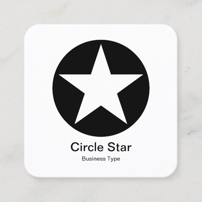 Circle Star Fyrkantigt Visitkort (Framsida)