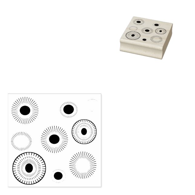Circle starburst mönster stämpel (Stämplad)