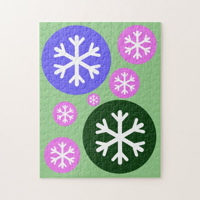 Circle Stil Snowflake Snö Colorful Puzzle Pussel (Vertikal)
